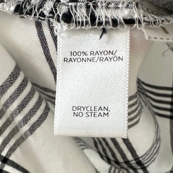 Loft White & Black Plaid Button Up Long-Sleeve Shirt, Size S - Picture 4 of 6